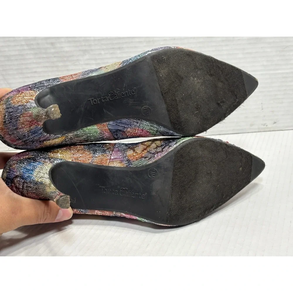 Torta‎ Caliente Tonya 80139 Rhinestone Pointed Toe Stiletto Heels Size 11M Art
